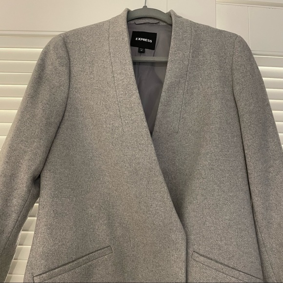 Express Grey wool pea coat XS - Picture 2 of 12